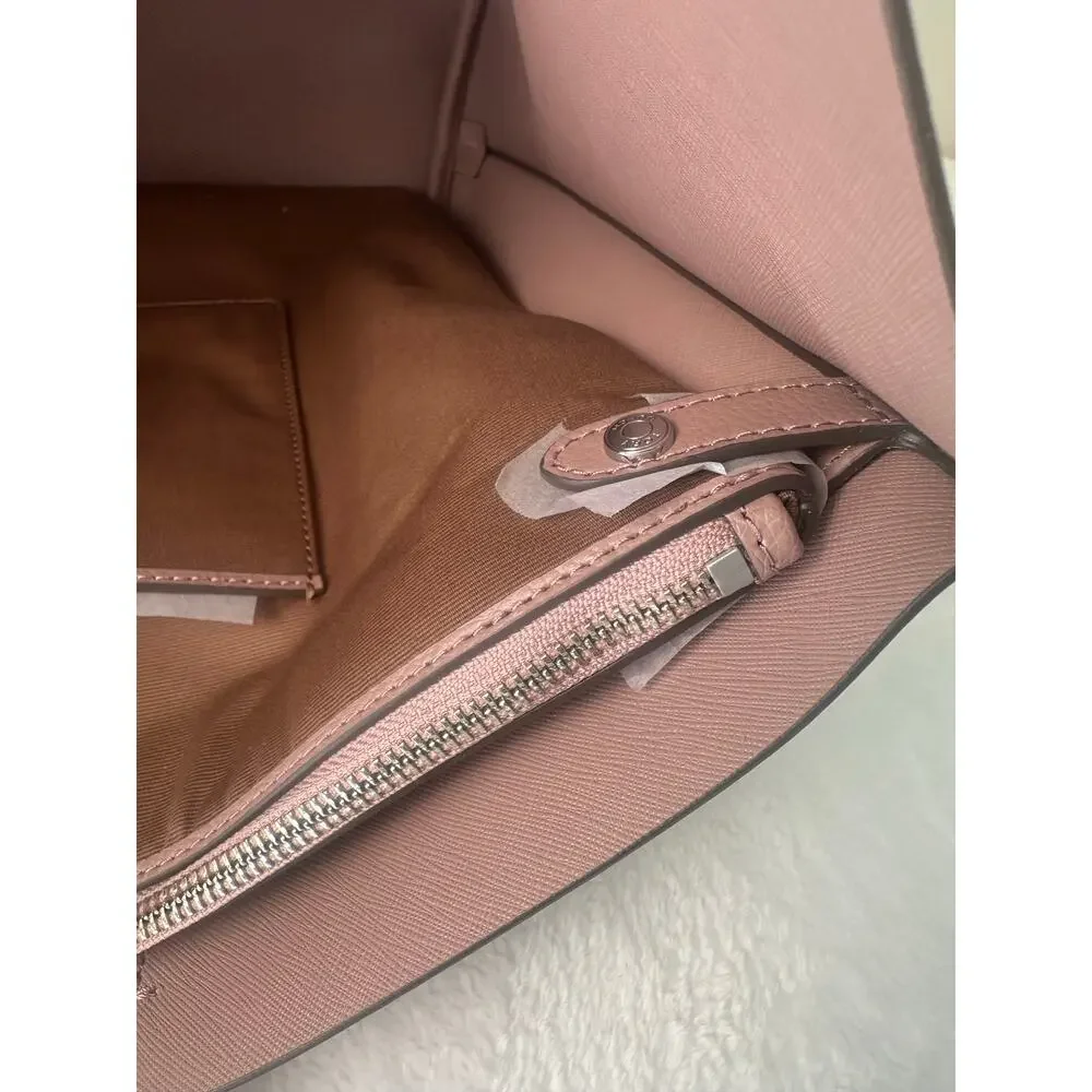 Tory Burch Perry Leather Large Tote Light Mauve‎ NWOT Classic Career